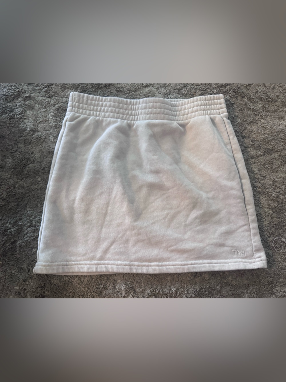 Tna by Aritzia Cozy Fleece Mini Skirt | White | Size 2XS